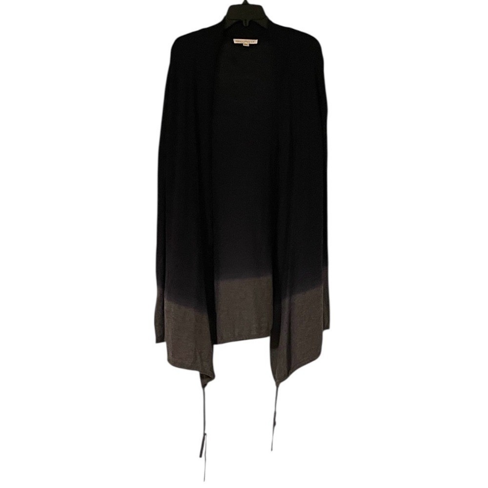 Lovestitch Women's Black Gray Ombre Long Open Front Wool Blend Cardigan Size M‎